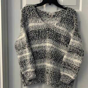 Knox Rose Women's V-Neck Sweater in Black, White, and Gray